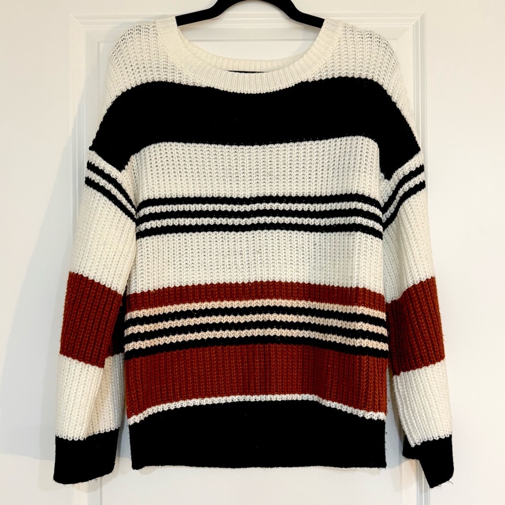 Color block stripe sweater